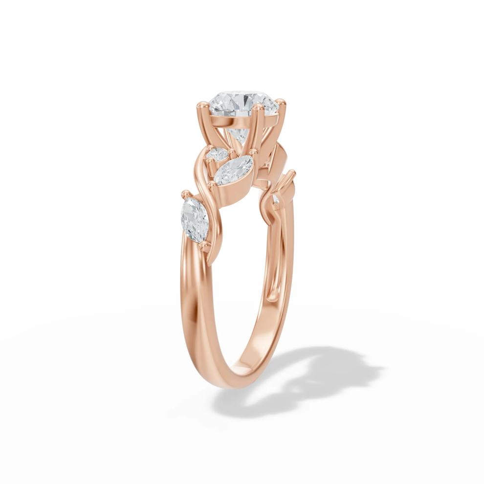 Diamond Round Engagement Ring in 14K Rose Gold (1 1/2 ct. tw.) – Image 3 of 4