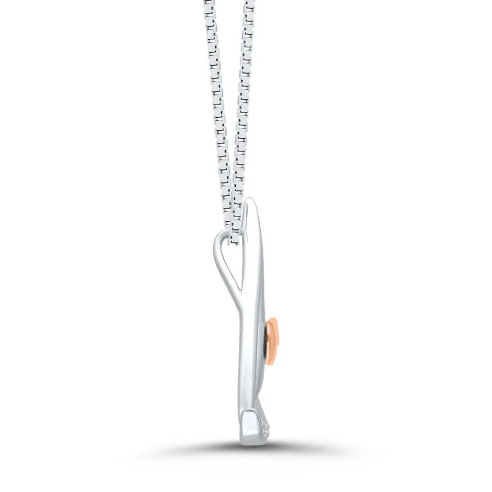 Sailboat Pendant with Diamond Accent in Sterling Silver &amp; 14K Rose Gold – Image 2 of 4
