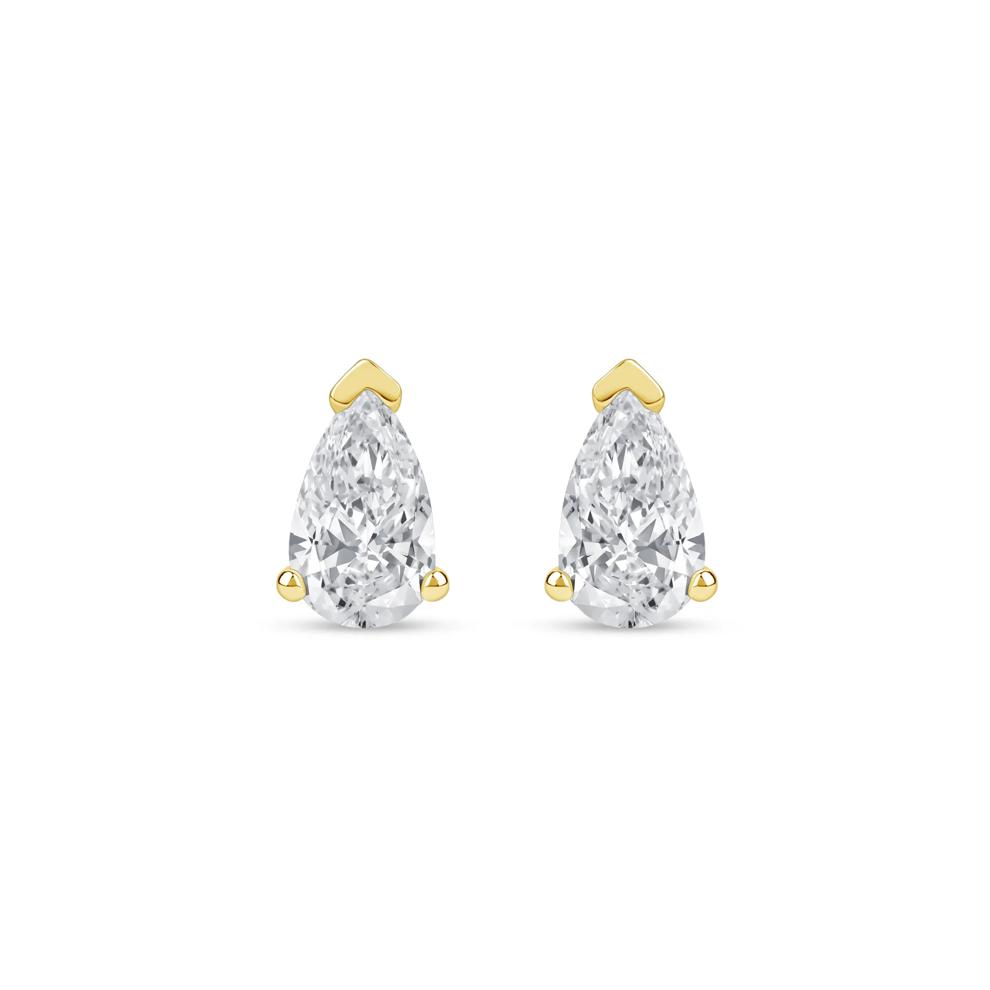 Lab Grown Diamond Pear-Shaped Solitaire Stud Earrings in 14K Yellow Gold (3/4 ct. tw.) – Image 2 of 3