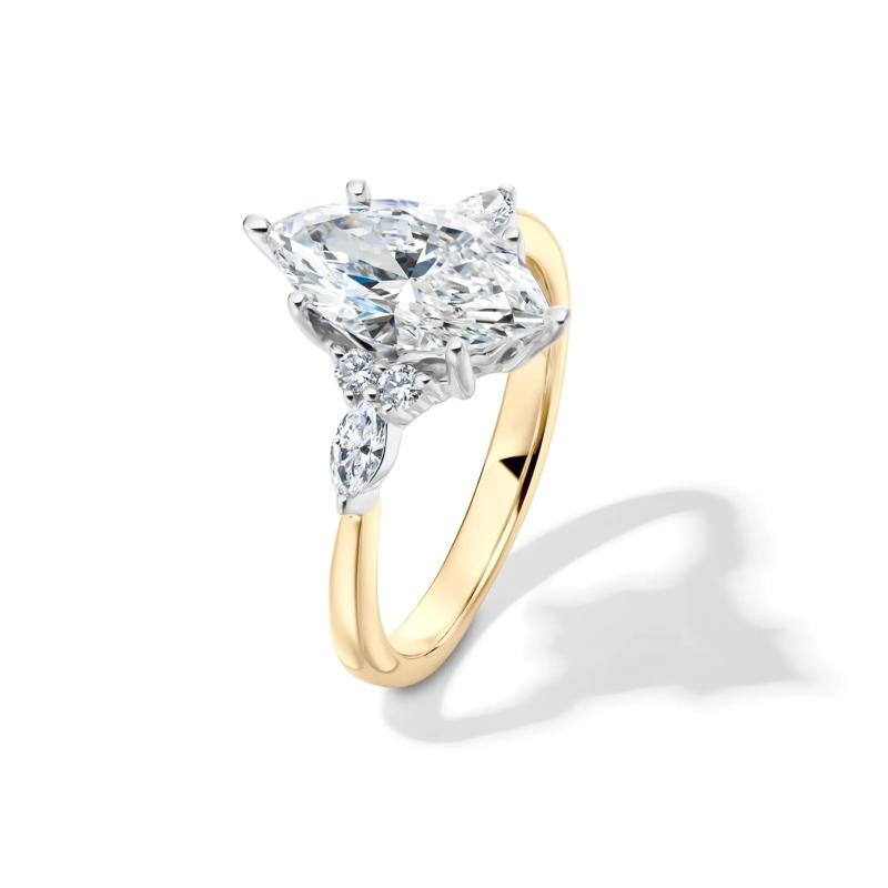 Lab Grown Diamond Marquise-Cut Engagement Ring in 14K Yellow and White Gold &#40;2 1/4 ct. tw.&#41; – Image 4 of 4