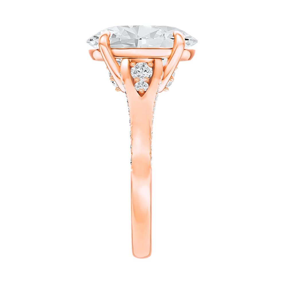 Lab Grown Diamond Oval Center Engagement Ring in 14K Rose Gold (4 1/2 ct. tw.) – Image 3 of 5