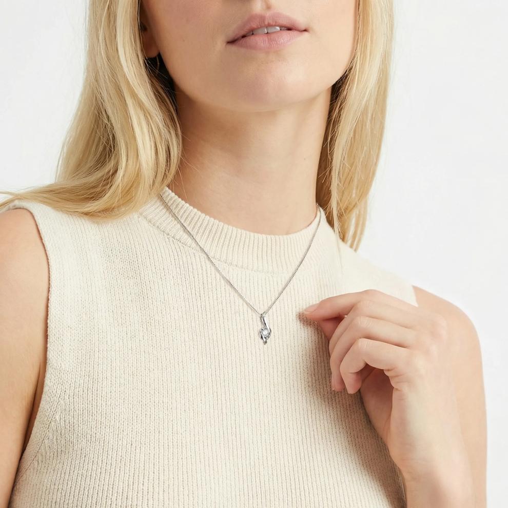 1/4 ct. tw. Diamond Pendant in 14K White Gold – Image 4 of 4