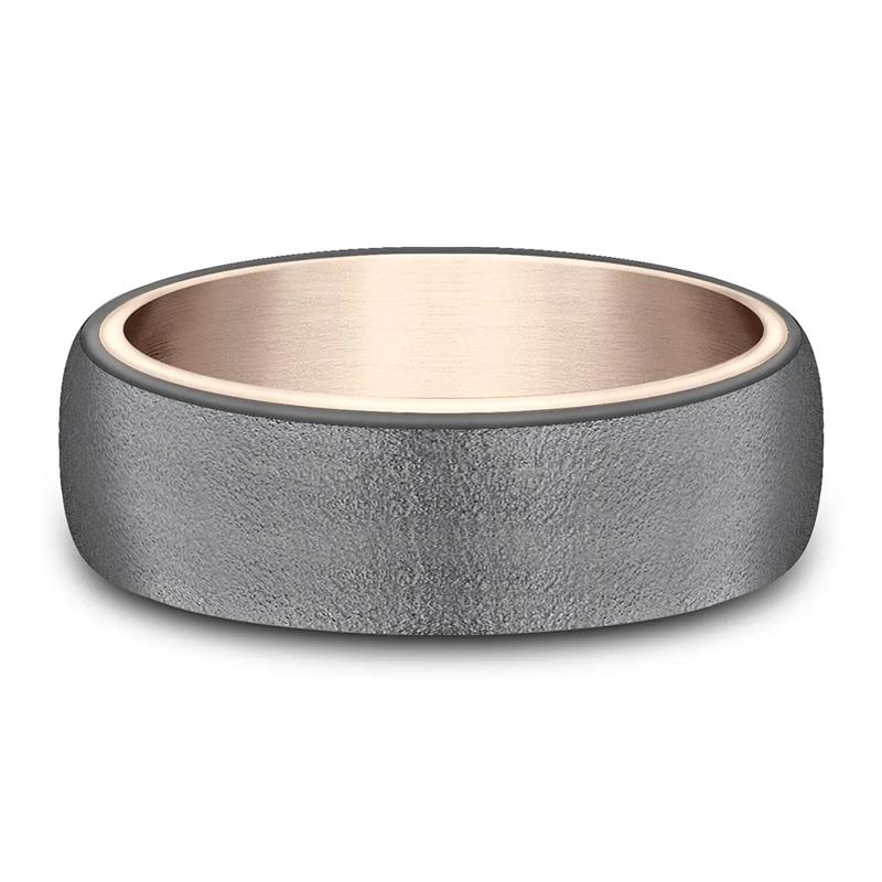 Men&#39;s Band in Tantalum &amp; 14K Rose Gold – Image 1 of 3