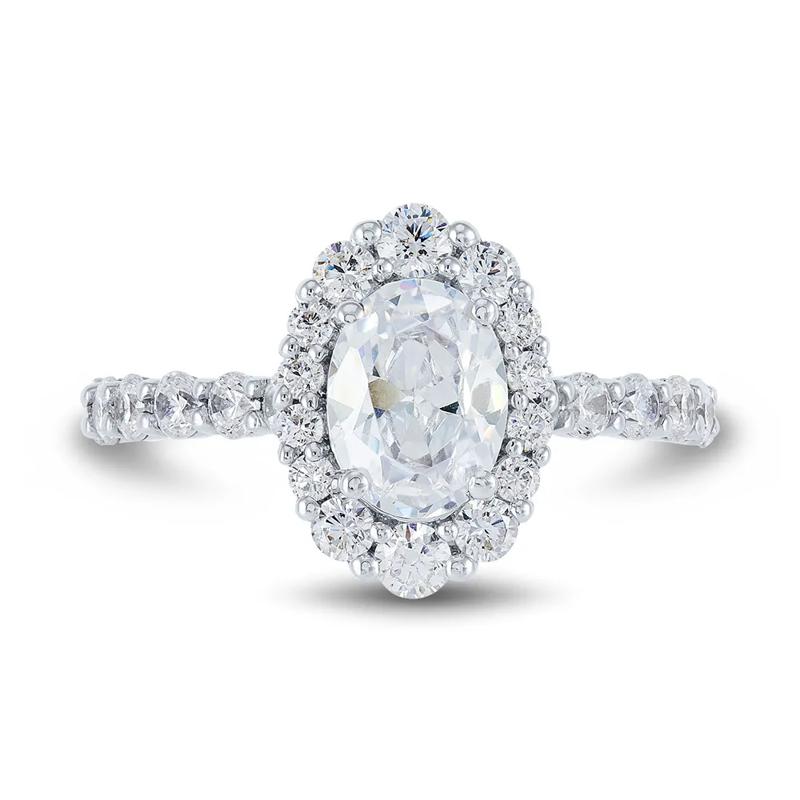 Lab Grown Diamond Halo Engagement Ring in 14K White Gold &#40;2 1/4 ct. tw.&#41; – Image 1 of 3