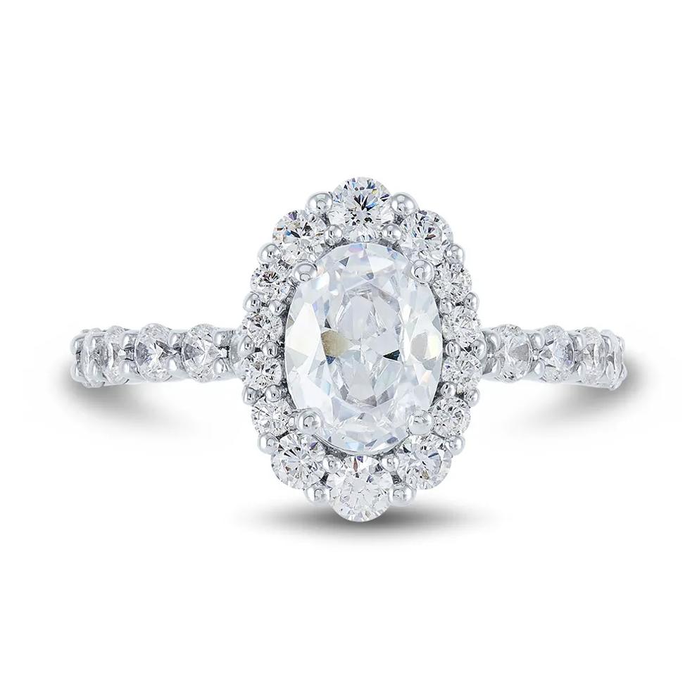 Lab Grown Diamond Halo Engagement Ring in 14K White Gold (2 1/4 ct. tw.) – Image 1 of 3