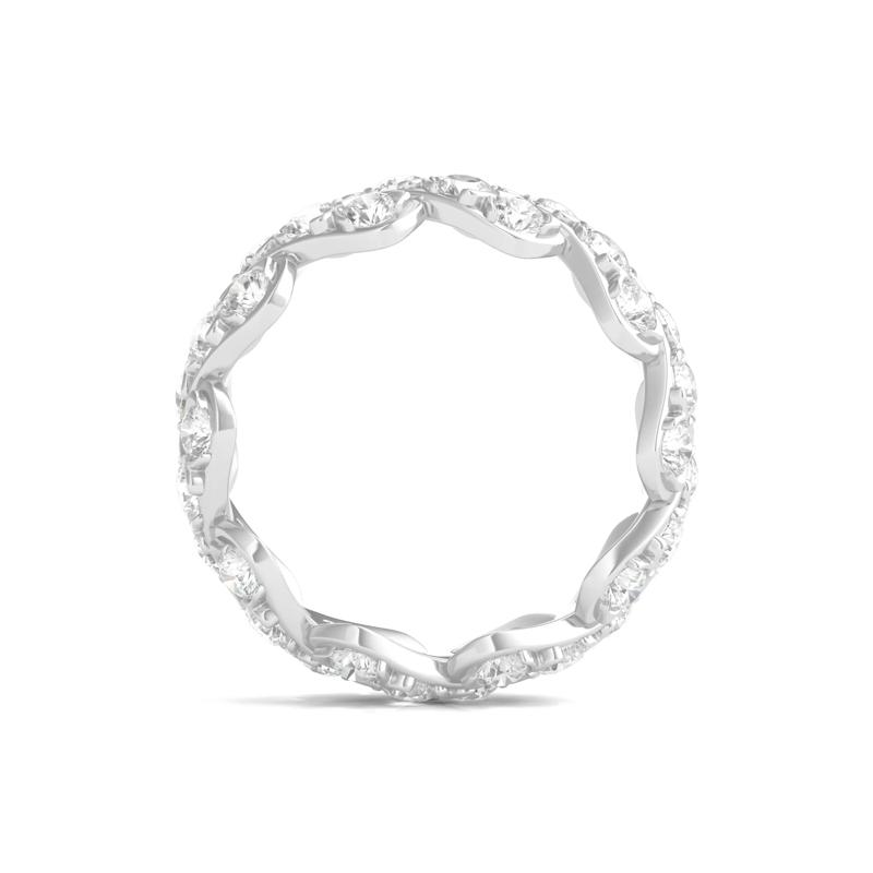 Round-Cut Lab Grown Diamond Twist Eternity Band in 14k White Gold  &#40;3 ct. tw.&#41; – Image 2 of 3
