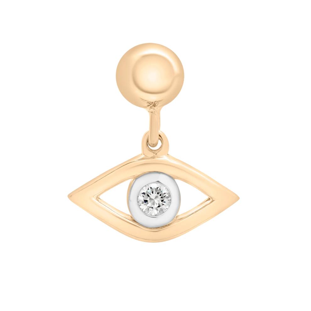 Lab-Created White Sapphire Evil Eye Bead Charm in Vermeil – Image 1 of 3