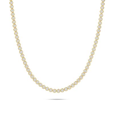 Men's Lab Grown Diamond Cluster Tennis Necklace in 10K Yellow Gold, 22" (4 ct. tw.)