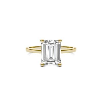 Emerald-Cut Moissanite Ring in 14K Gold