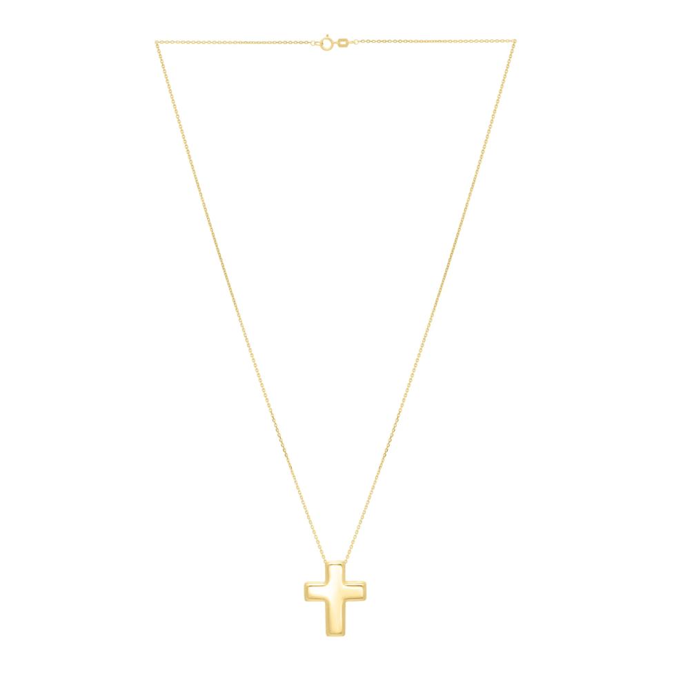 Puff Cross in 14K Yellow Gold – Image 1 of 4