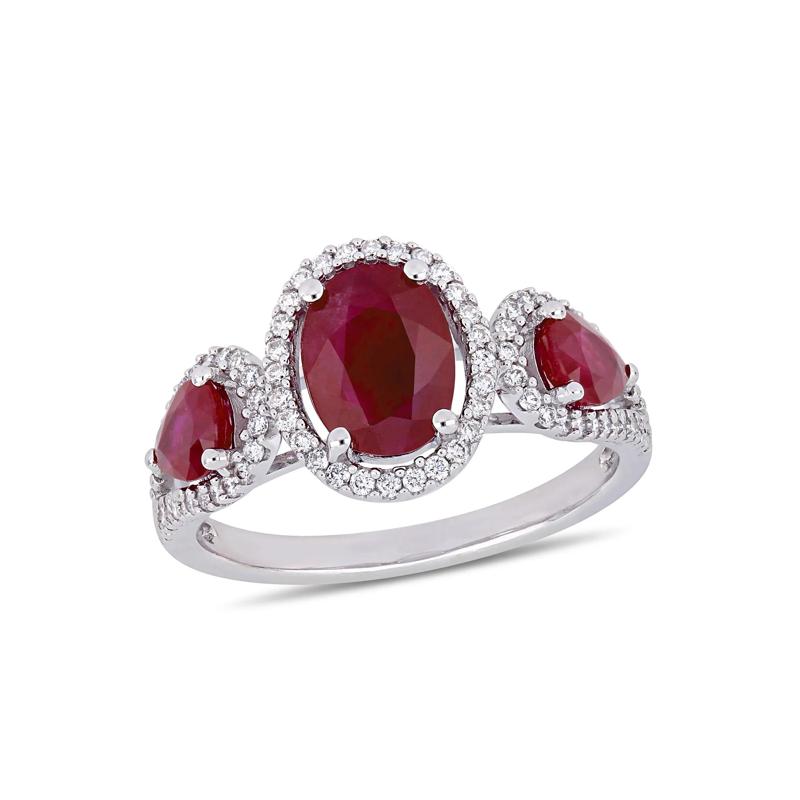 Ruby and Diamond Ring in 14K White Gold (1/3 ct. tw.) – Image 4 of 7