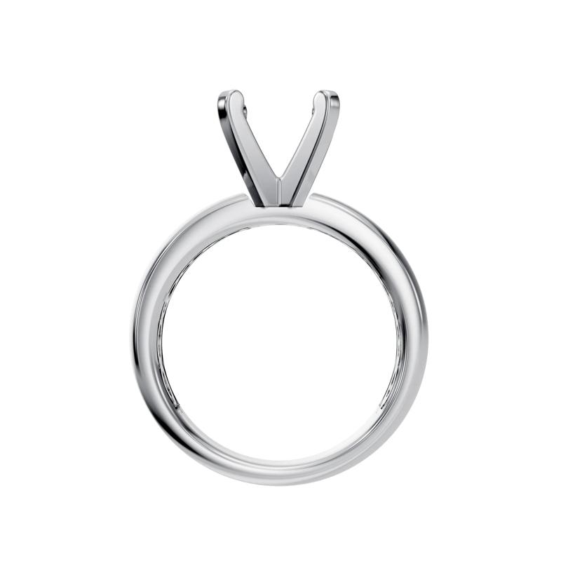 Solitaire Half-Round Semi-Mount Engagement Ring in 14K White Gold &#40;Setting Only&#41; – Image 3 of 6