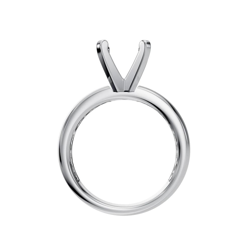 Solitaire Half-Round Semi-Mount Engagement Ring in 14K White Gold (Setting Only) – Image 3 of 6