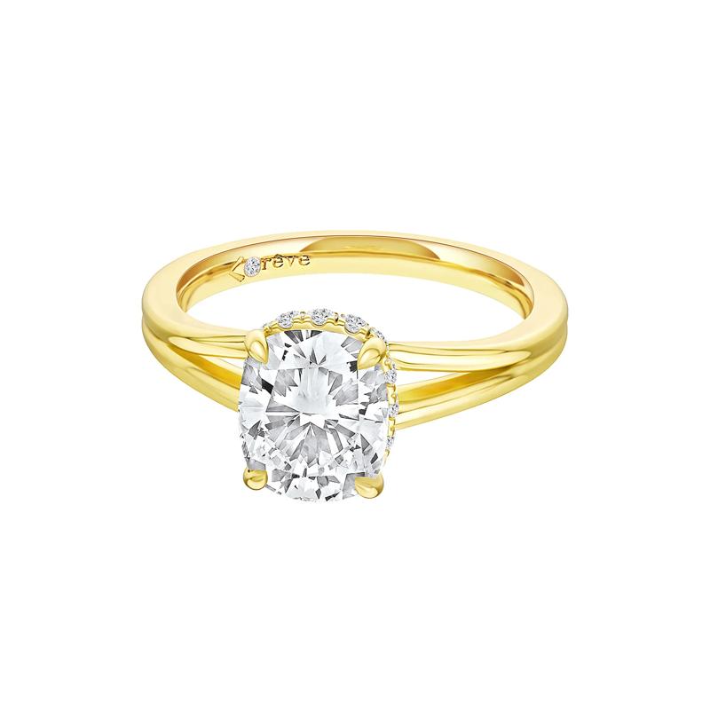 Aiden Lab Grown Diamond Elongated Cushion Engagement Ring in 14K Repurposed Yellow Gold &#40;2 1/7 ct. tw.&#41; – Image 5 of 5