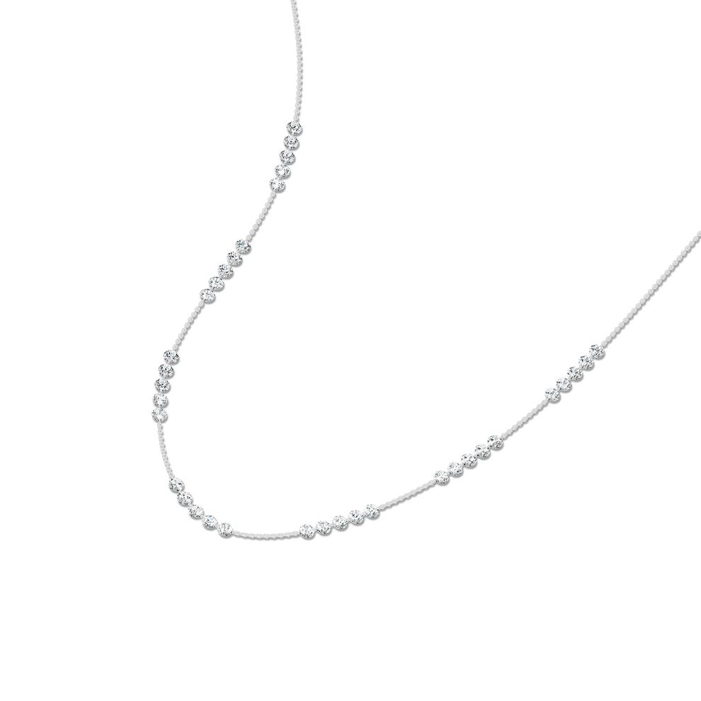 Lab Grown Diamond Round Station Necklace in 14K White Gold (3 1/2 ct. tw.) – Image 4 of 4