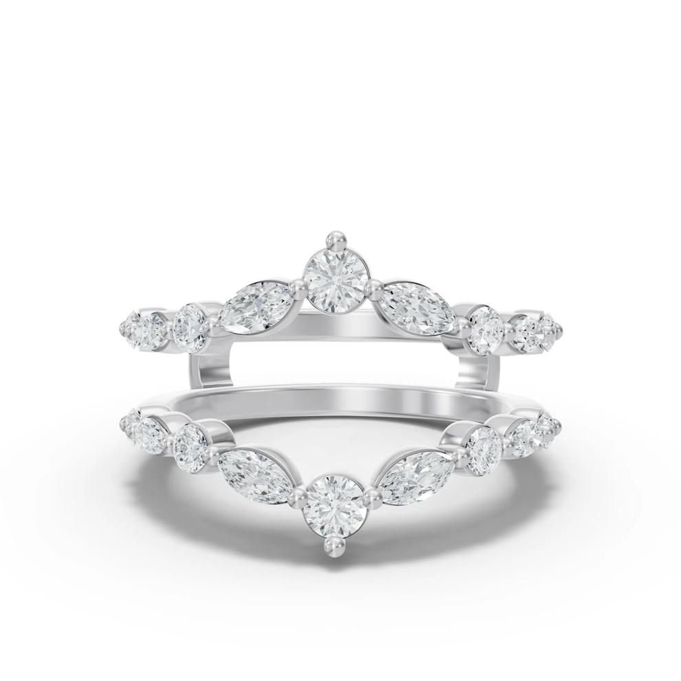 Lab Grown Diamond Marquise Insert Ring in 14K White Gold (1 ct. tw.) – Image 1 of 4
