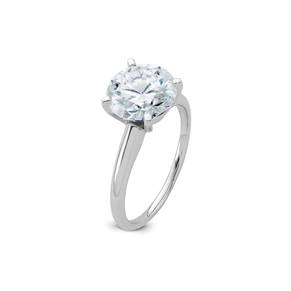 Lab-Created Moissanite Round Solitaire Ring in 10K White Gold (3 ct. dew) – Image 3 of 3