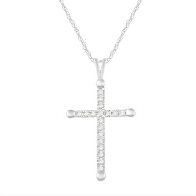 Diamond Cross Pendant in 10K White Gold (1/4 ct. tw.)