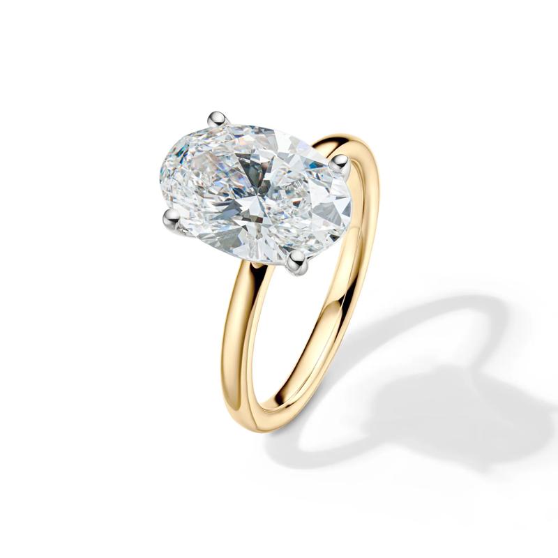 Lab Grown Diamond Oval Solitaire Engagement Ring in 14K Yellow Gold &#40;4 ct.&#41; – Image 4 of 4