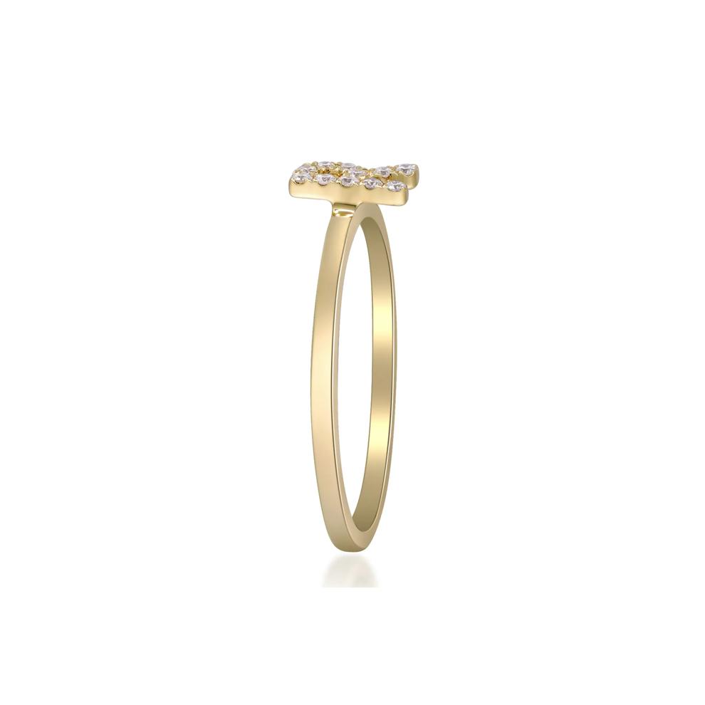 Diamond Accent "R" Initial Ring in 10K Yellow Gold – Image 3 of 5