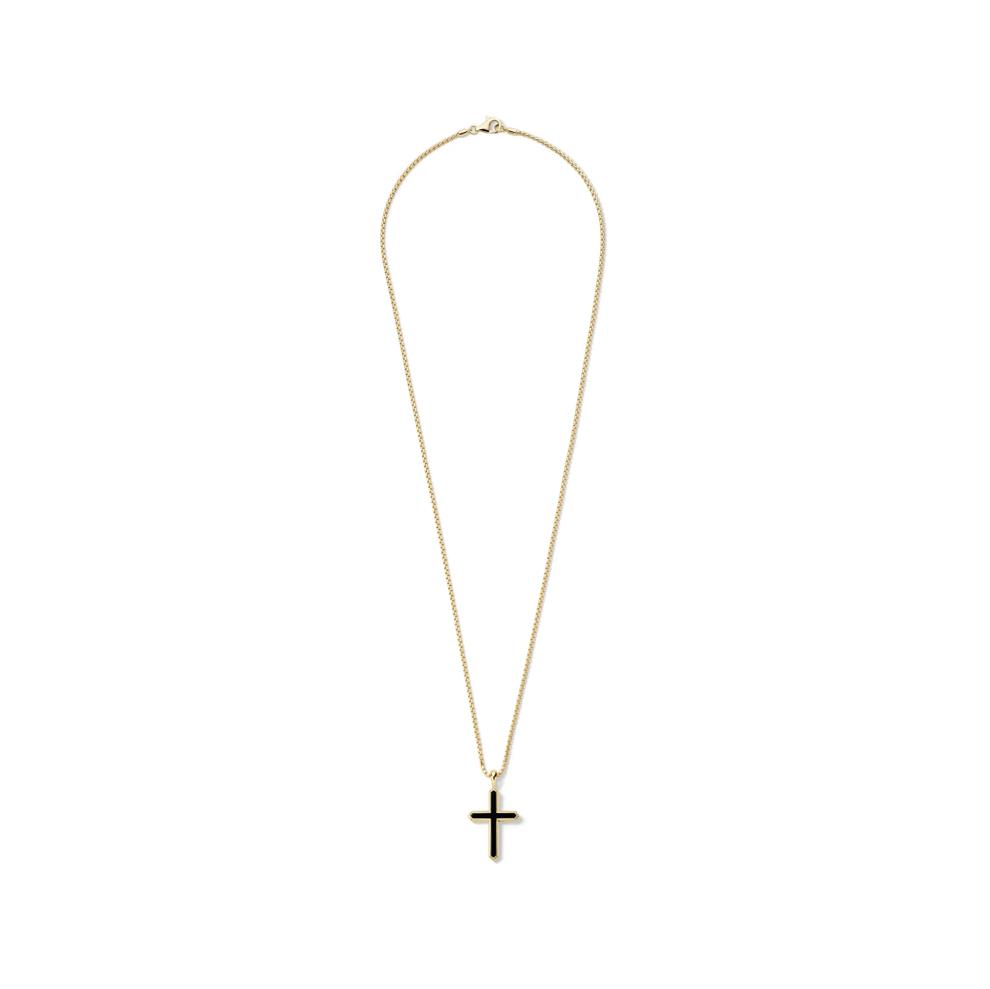 Men's Black Onyx Cross Pendant in Vermeil – Image 2 of 5