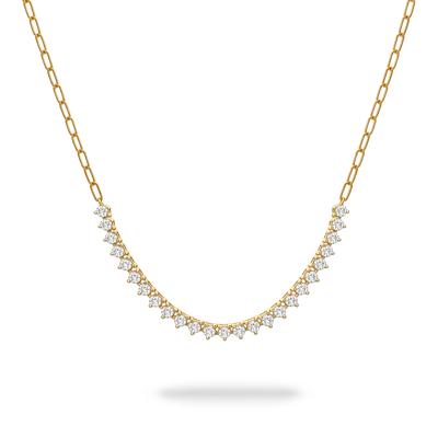 Diamond Smile Paperclip Necklace in 10K Yellow Gold (1/2 ct. tw.)