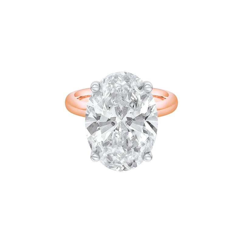 Lab Grown Diamond Oval Solitaire Ring in 14K Rose &amp; White Gold &#40;8 ct.&#41; – Image 1 of 4