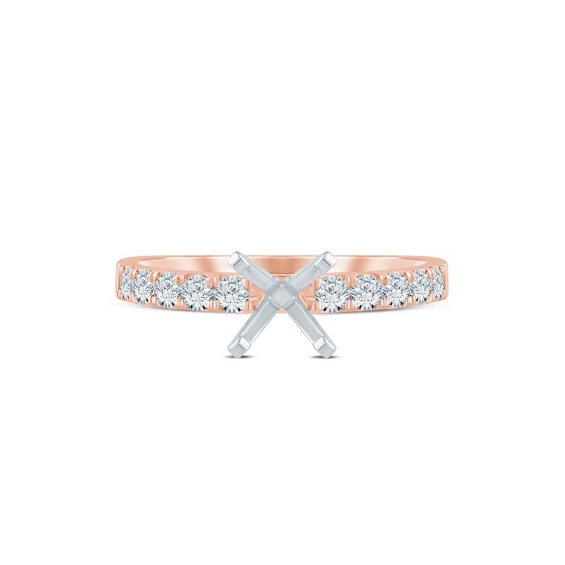 Diamond Semi-Mount Engagement Ring in 14K White and Rose Gold &#40;1/2 ct. tw.&#41; &#40;Setting Only&#41; – Image 2 of 6