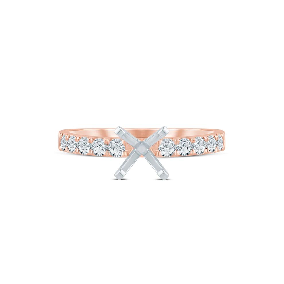 Diamond Semi-Mount Engagement Ring in 14K White and Rose Gold (1/2 ct. tw.) (Setting Only) – Image 2 of 6
