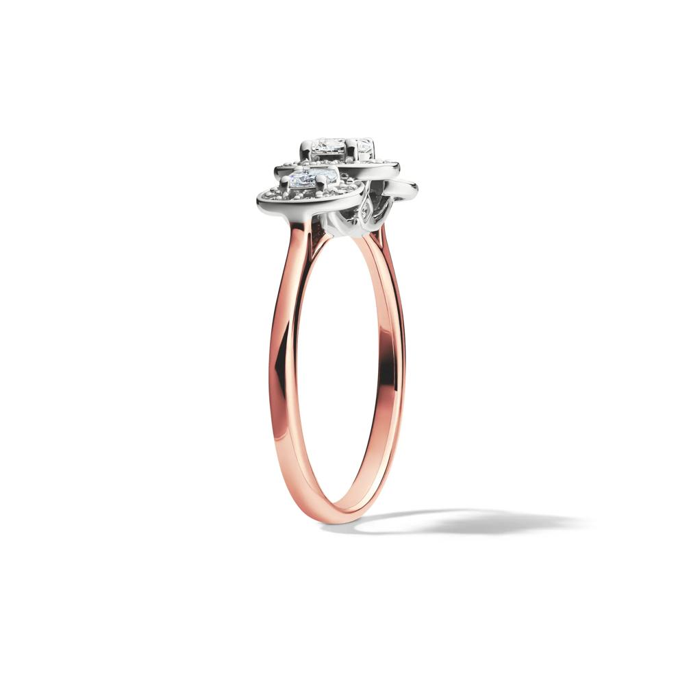 Diamond Oval Center Three-Stone Engagement Ring in 14K Rose &amp; White Gold (5/8 ct. tw.) – Image 3 of 4