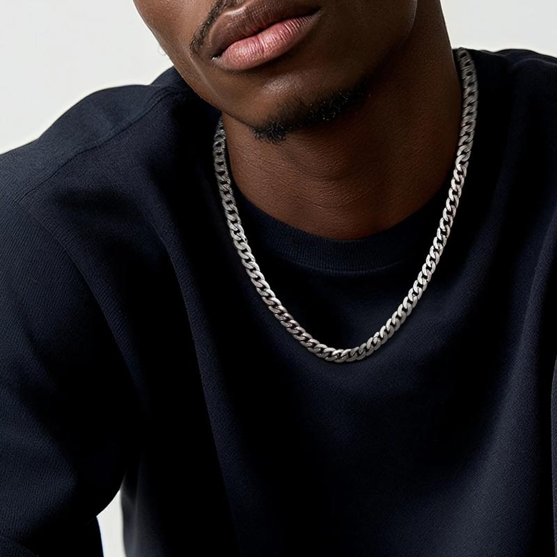 Semi-Solid Miami Cuban Necklace in 14K White Gold, 24&rdquo; – Image 3 of 3