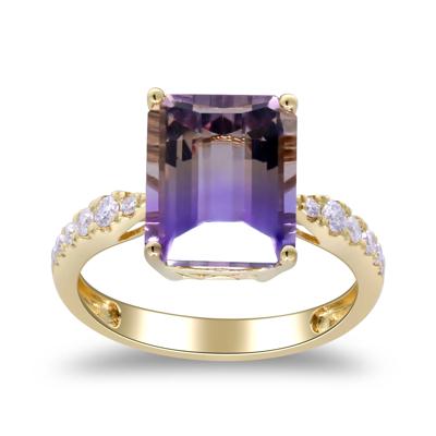 Ametrine and Diamond Ring in 10K Yellow Gold (1/5 ct. tw.)