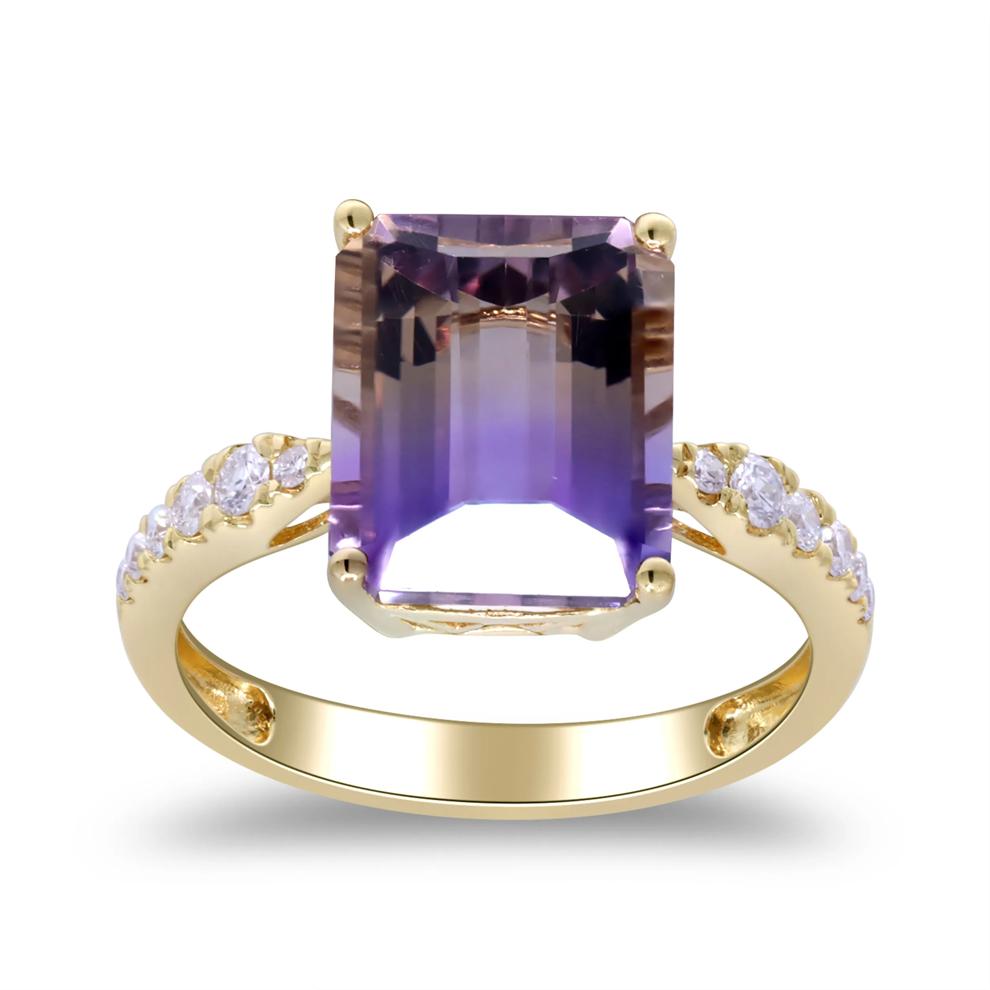 Ametrine and Diamond Ring in 10K Yellow Gold (1/5 ct. tw.) – Image 1 of 5