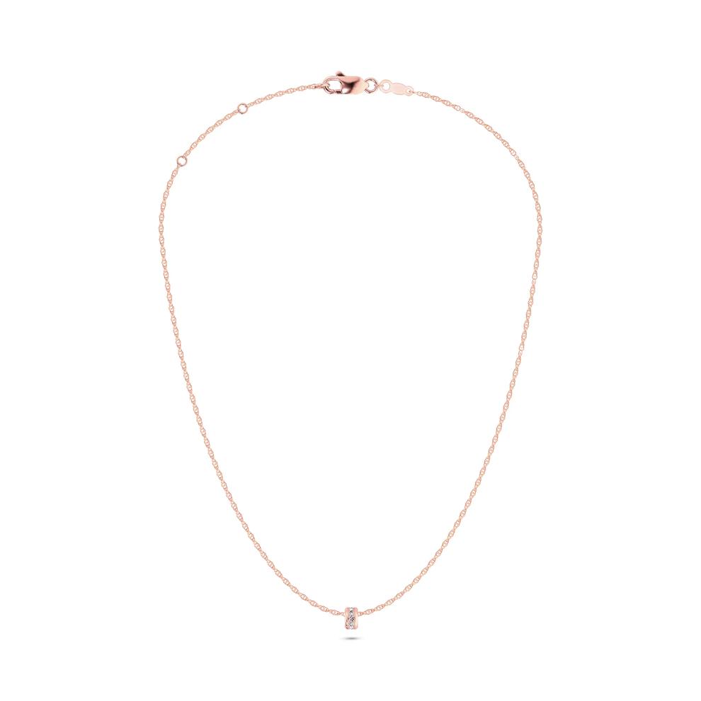 Diamond Rondelle Slider Pendant Necklace in 10K Rose Gold (1/4 ct. tw.) – Image 3 of 4