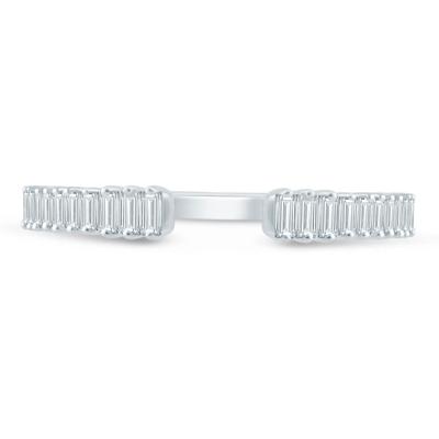 Lab Grown Diamond Baguette Open Anniversary Band in 14K White Gold (1/4 ct. tw.)