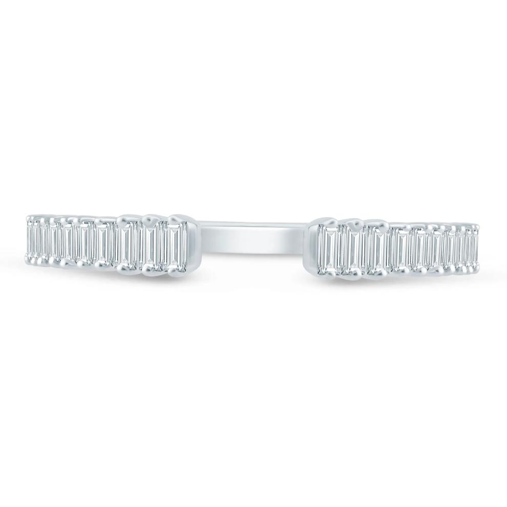 Lab Grown Diamond Baguette Open Anniversary Band in 14K White Gold (1/4 ct. tw.) – Image 1 of 3