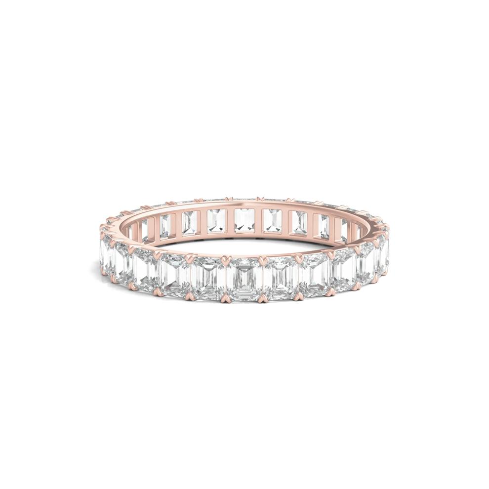 Lab Grown Emerald-Cut Diamond Eternity Band in 14K Rose Gold (2 ct. tw.)  – Image 1 of 3