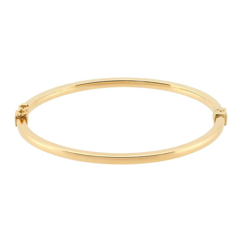 Square Tube Hinged Bangle Bracelet in 14K Yellow Gold – Image 2 of 2