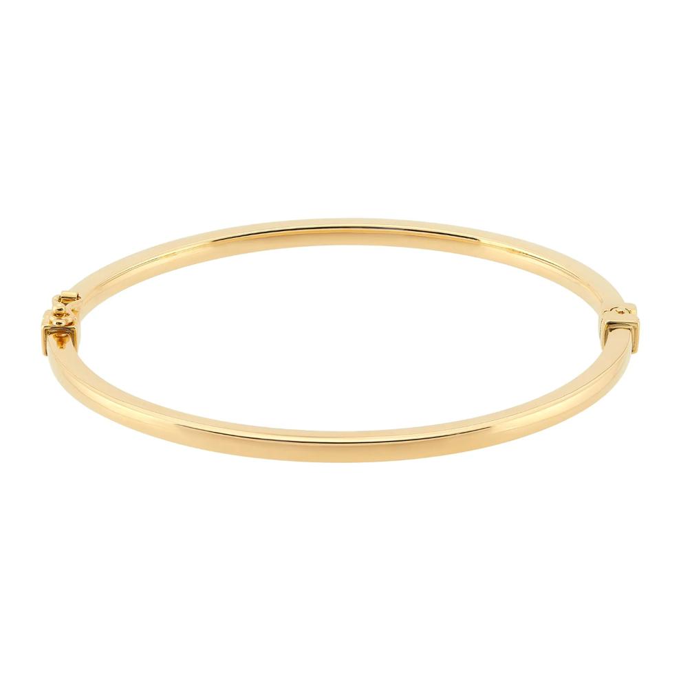 Square Tube Hinged Bangle Bracelet in 14K Yellow Gold – Image 2 of 2