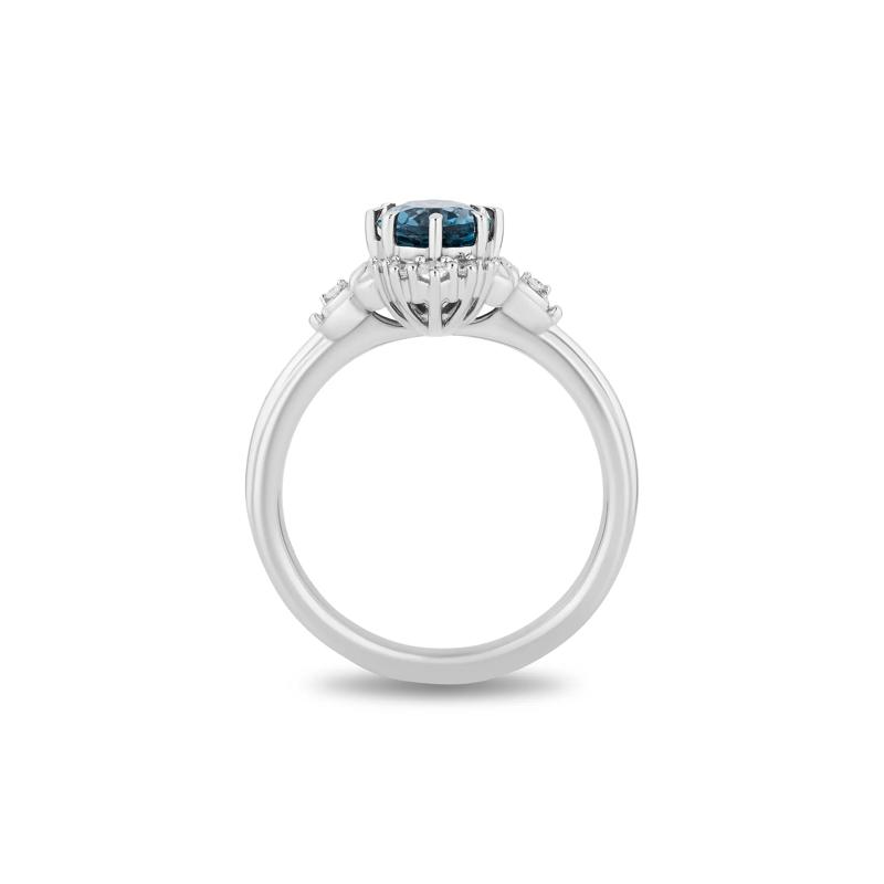 Cinderella Diamond and London Blue Topaz Ring in Sterling Silver &#40;1/8 ct. tw.&#41; – Image 2 of 4
