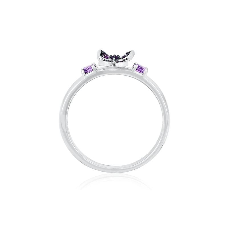 Amethyst Butterfly Stack Ring in Sterling Silver – Image 2 of 3