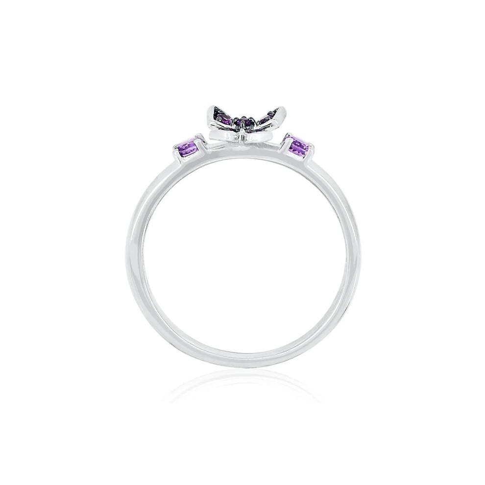 Amethyst Butterfly Stack Ring in Sterling Silver – Image 2 of 3