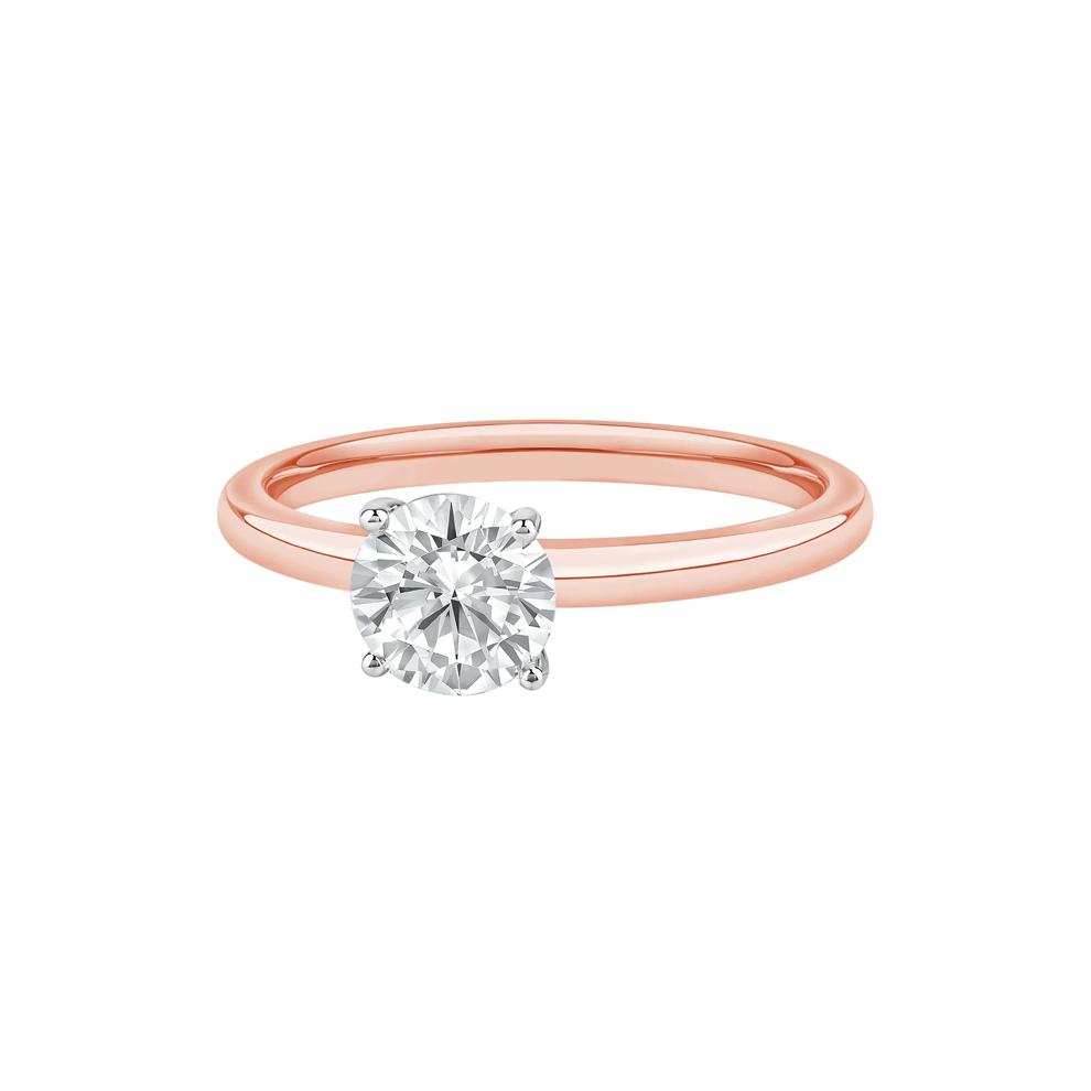 Diamond Round Solitaire Engagement Ring in 14K Rose Gold (1 ct.) – Image 4 of 5