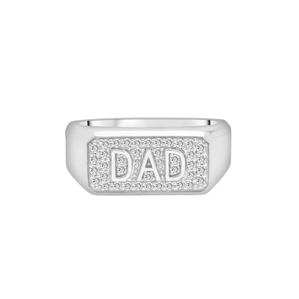 Men's Black Diamond Dad Ring in Sterling Silver (1/3 ct. tw.) – Image 6 of 10
