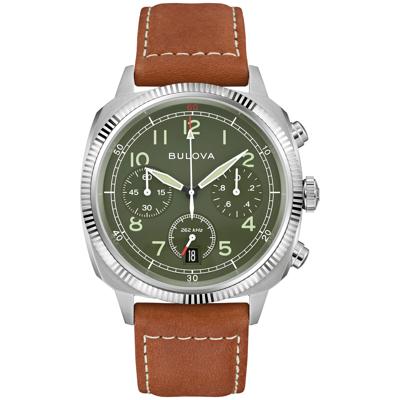 Men's US Military Veterans Watch With a Brown Leather Strap