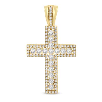 Men’s Diamond Cross Pendant in 10K Yellow Gold (2 ct. tw.)