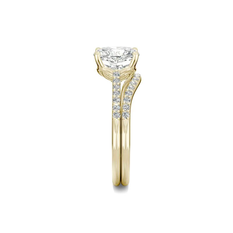 Cushion-Cut Moissanite Ring Set in 14K Yellow Gold &#40;2 5/8 ct. dew&#41; – Image 3 of 6