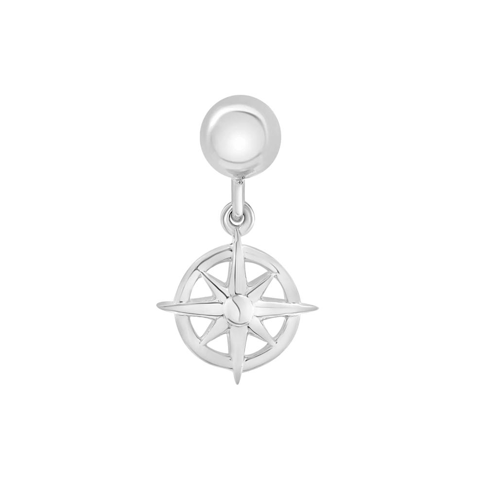 Diamond Accent Compass Bead Charm in Sterling Silver – Image 3 of 3