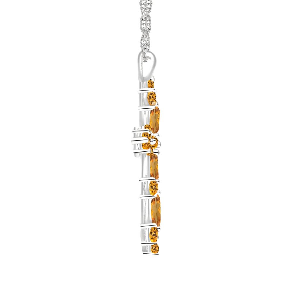 Citrine Cross Pendant in Sterling Silver – Image 2 of 3