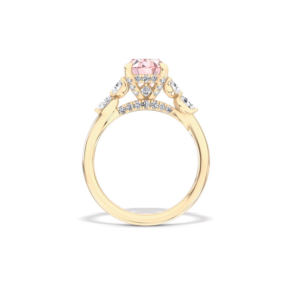 Lab Grown Diamond Pink Oval Engagement Ring in 14K Yellow Gold (2 1/2 ct. tw.) – Image 2 of 4